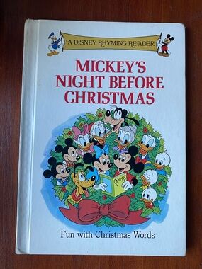 Vintage 1988 Mickey's Night Before Christmas A Disney Rhyming Reader Book Gift